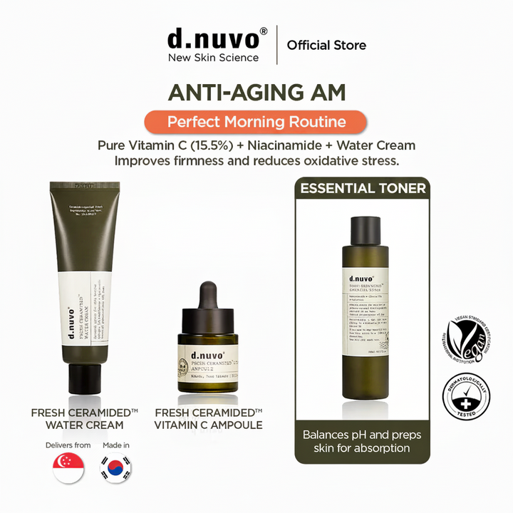 Firm & Glow Trio Set – Toner + Vitamin C Ampoule + Water Cream (AM Routine)