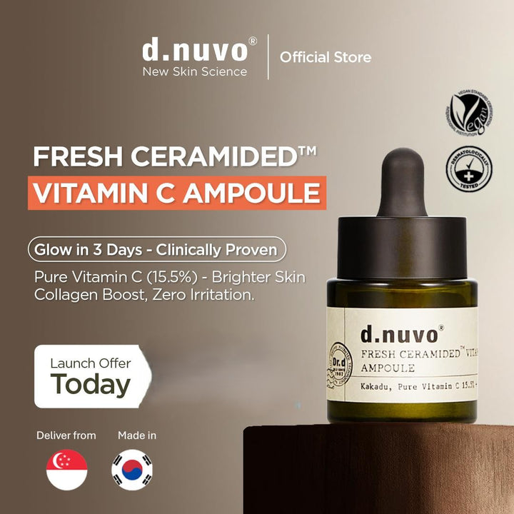 d.nuvo Fresh Ceramided™ Vitamin C Ampoule 15.5% – Brighter Skin, Zero Irritation (18ml)