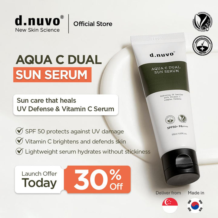 d.nuvo Aqua C Dual Sun Serum SPF50 PA++++ – Vitamin C Sunscreen Serum (50ml)