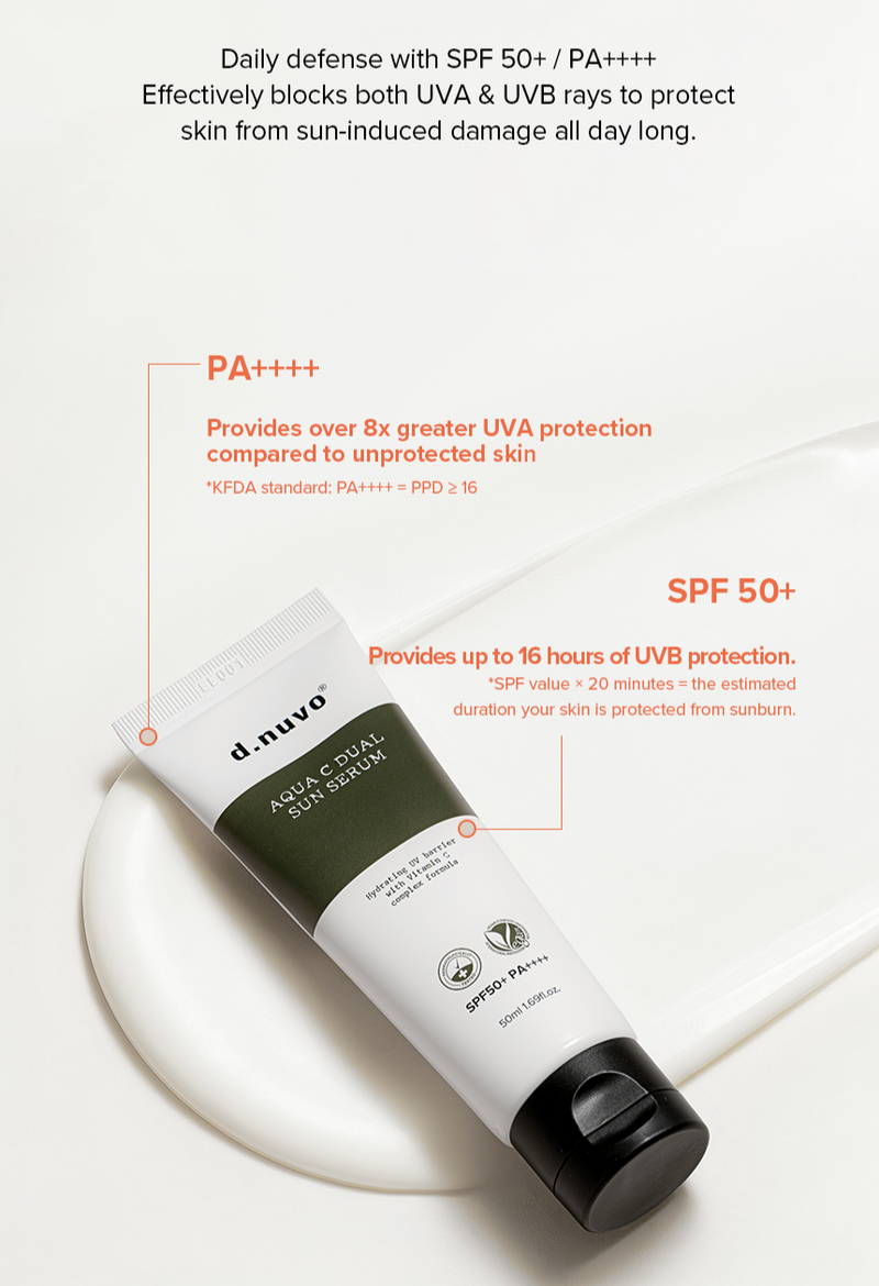 d.nuvo Aqua C Dual Sun Serum SPF50 PA++++ – Vitamin C Sunscreen Serum (50ml)